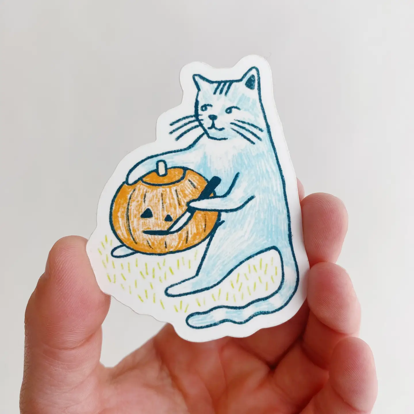 Sticker - Pumpkin Carving Cat