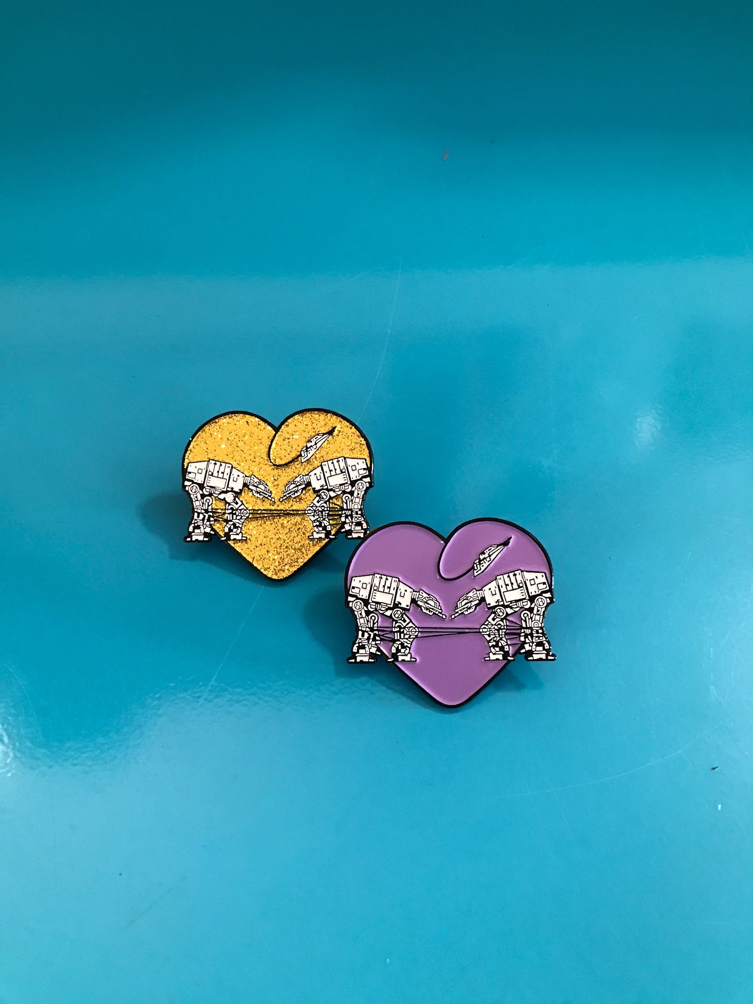 Enamel Pin: Love AT-AT First Sight - Purple