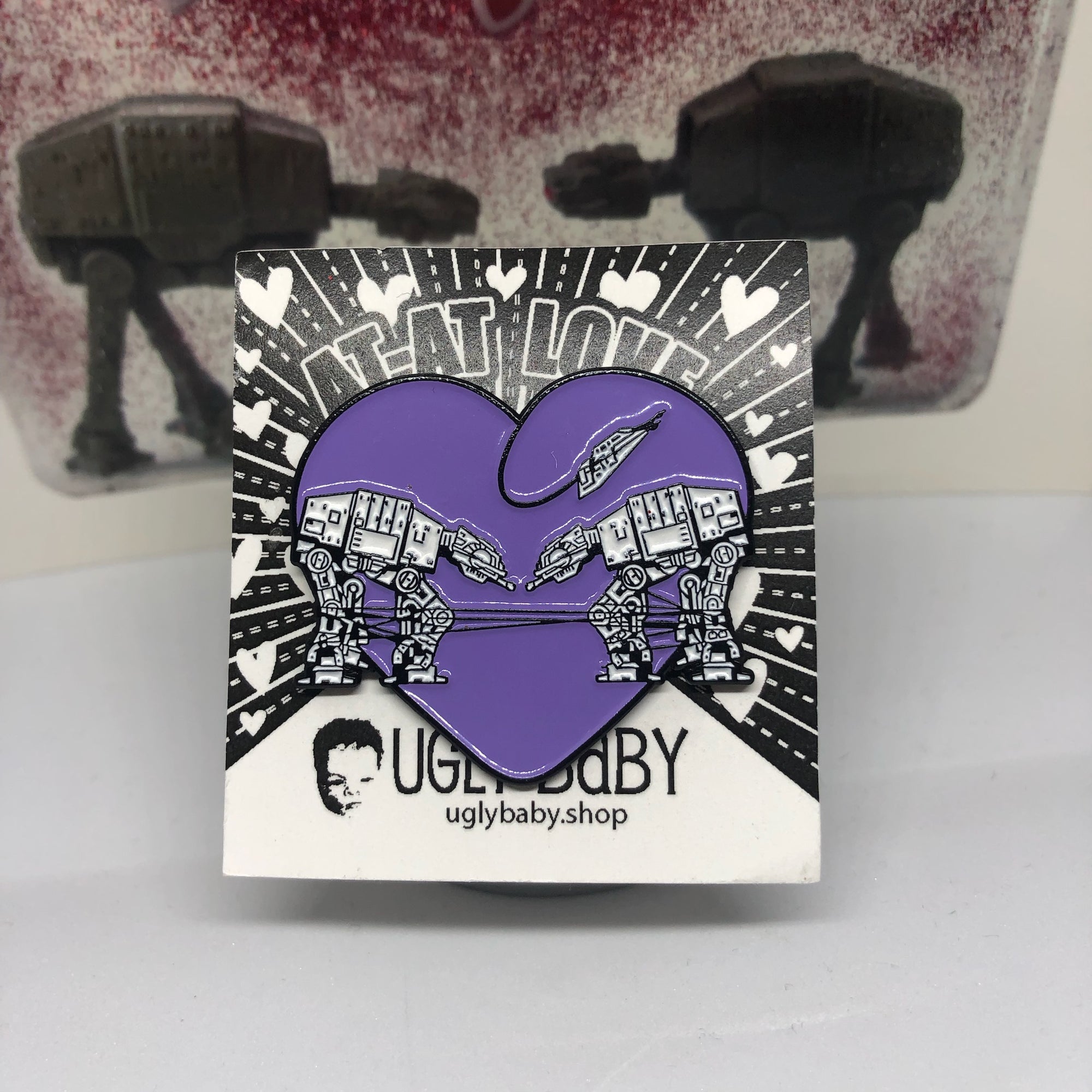 Enamel Pin: Love AT-AT First Sight - Purple