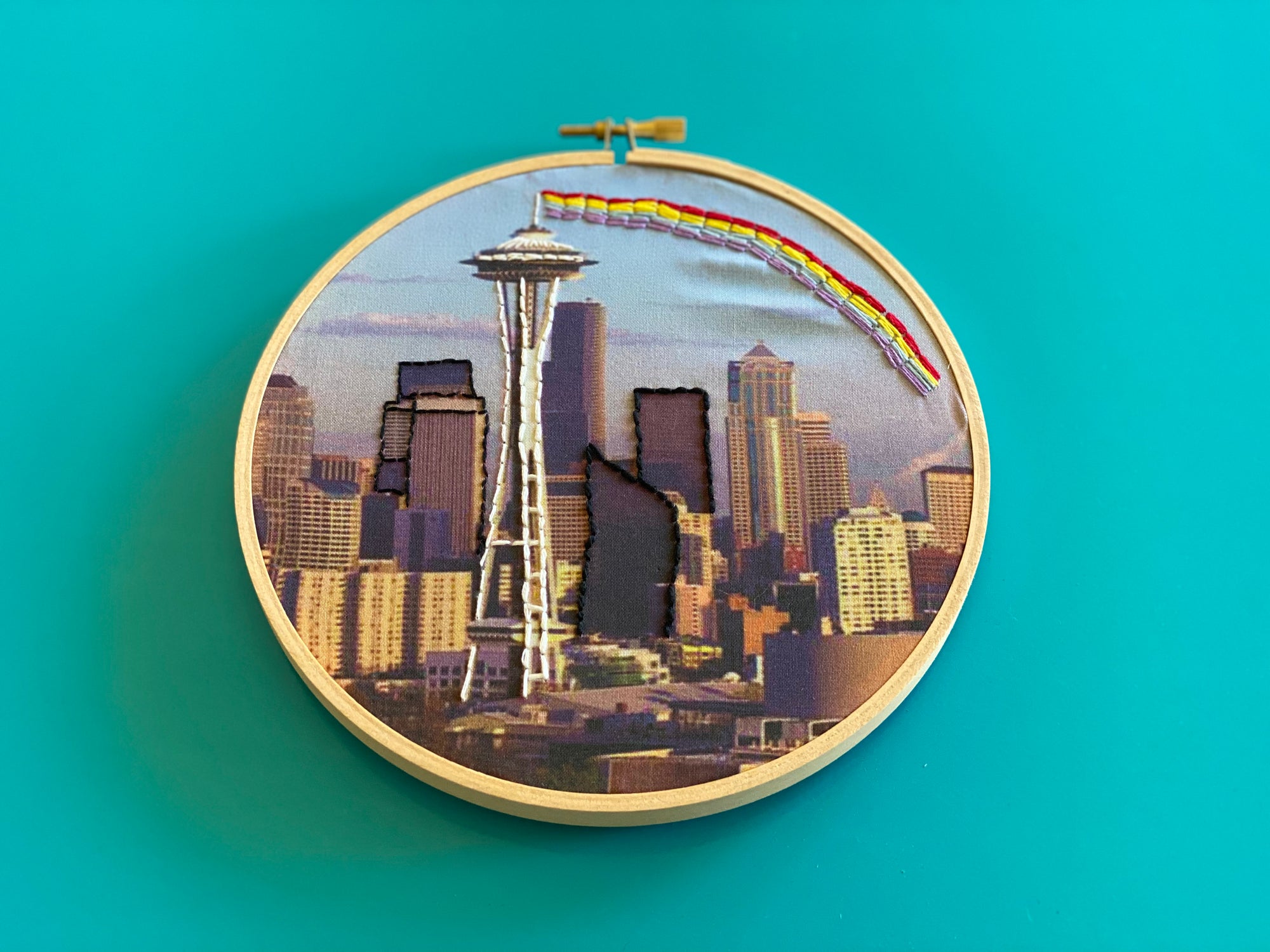 DIY Craft Kit - Embroidery - Seattle Skyline