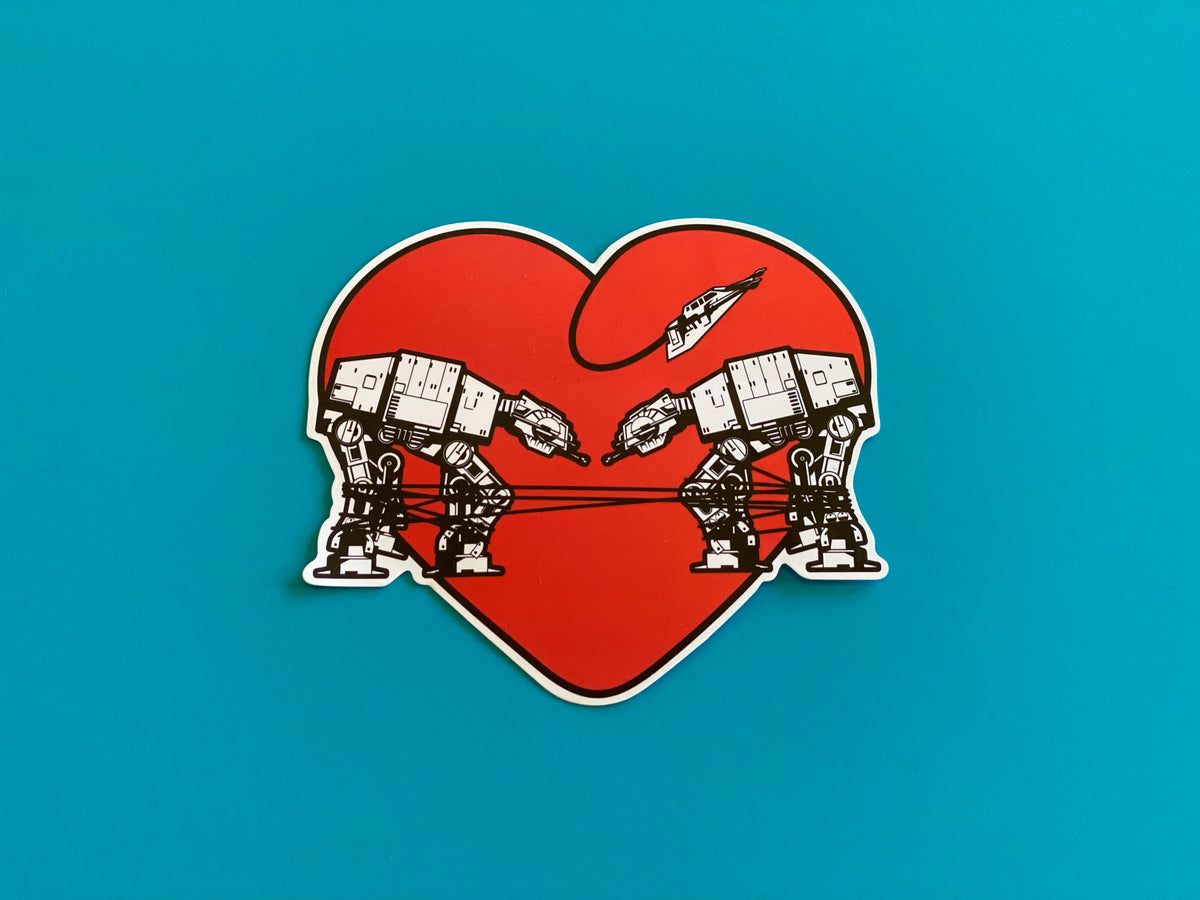 Die Cut Sticker - Love AT-AT First Sight - Red