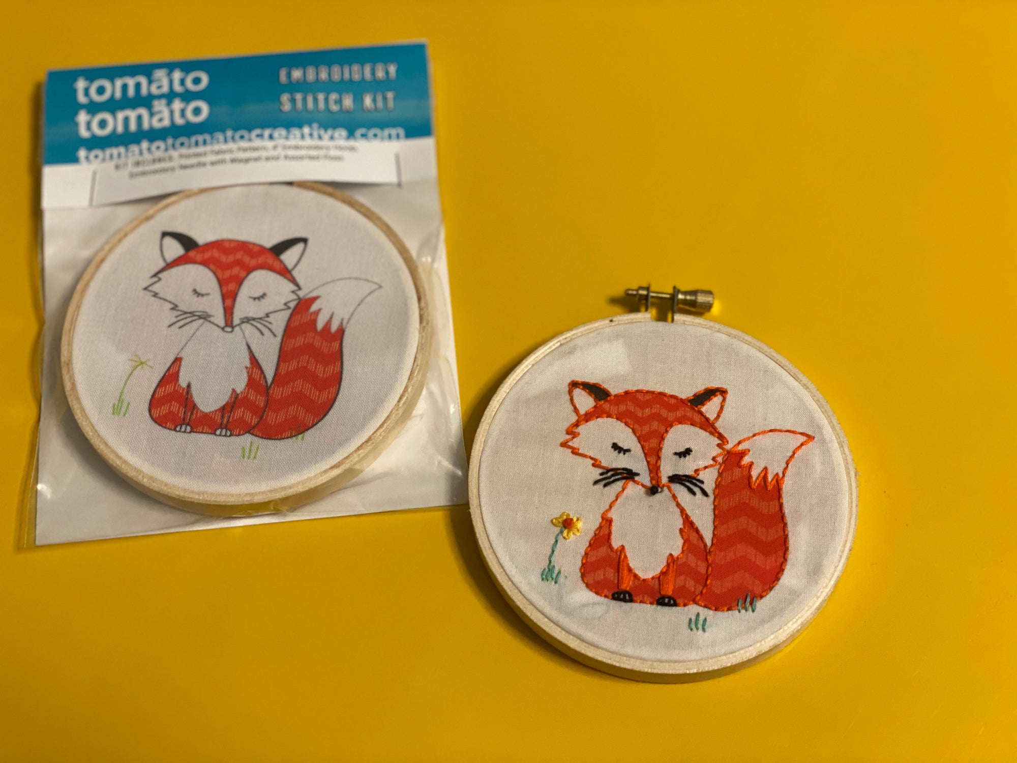 DIY Craft Kit: Fox Embroidery Kit