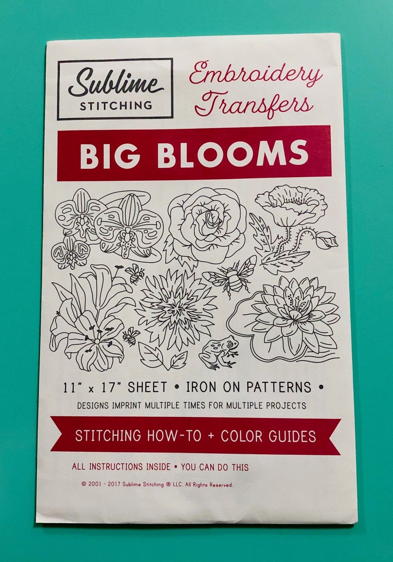 Sublime Stitching Embroidery Patterns Iron on Transfer Hand Embroidery  Pattern Floral Embroidery Design Big Blooms Large Sheet 