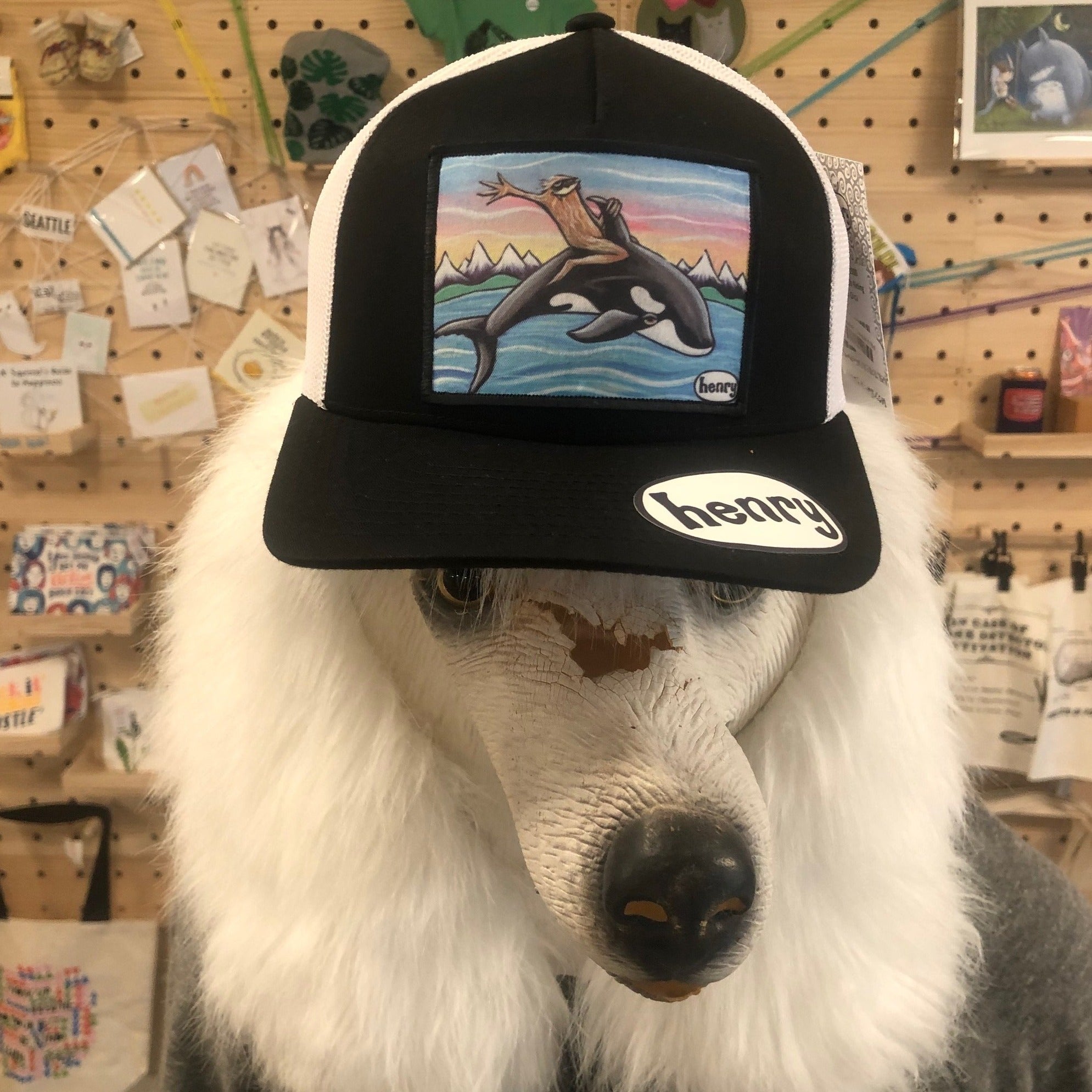 Hat - Trucker - Sasquatch Riding an Orca