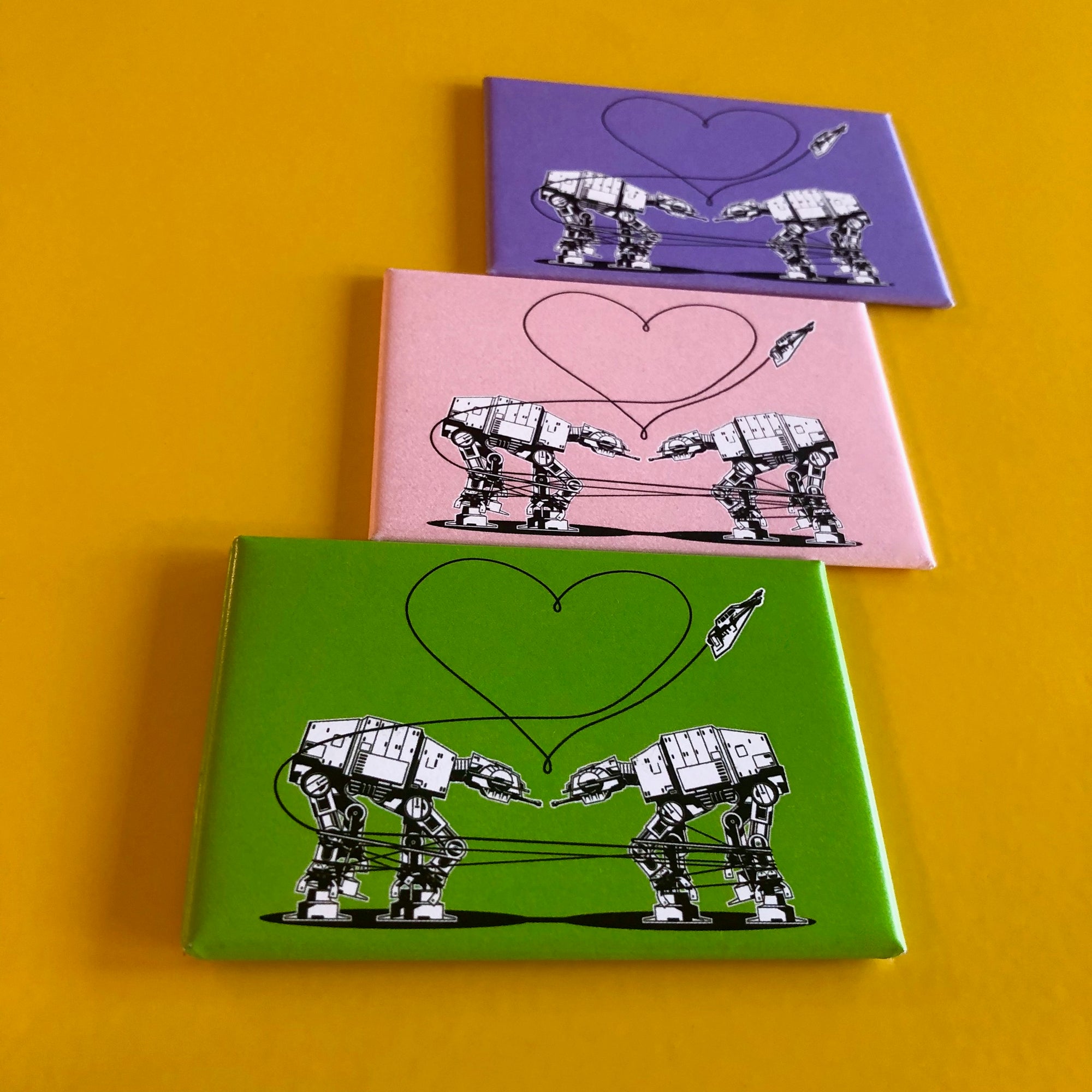 Magnet: 3x2 Inch - Love AT-AT First Sight - Pink