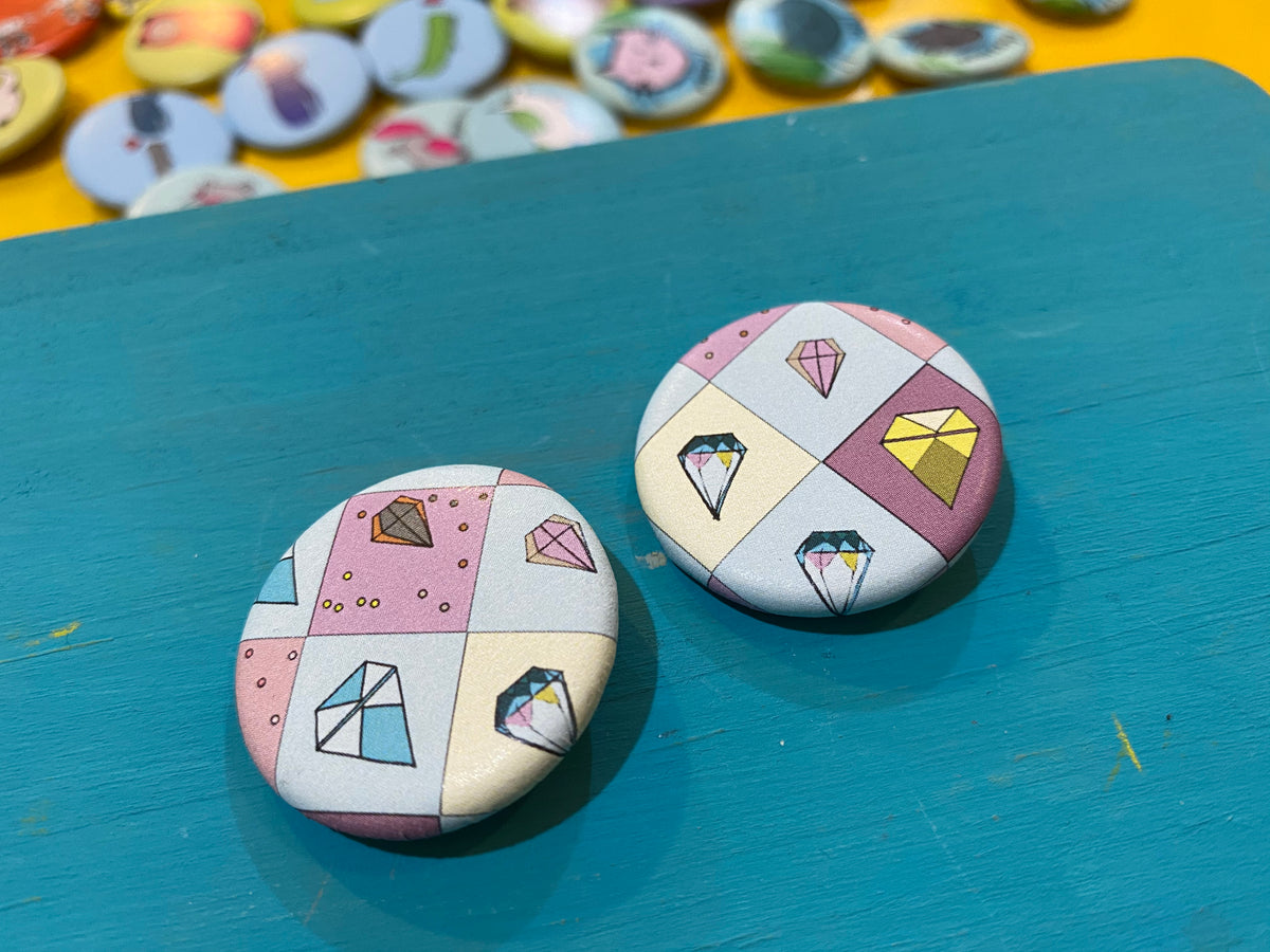 1.25&quot; Button - Literal Gems (Three Pack)