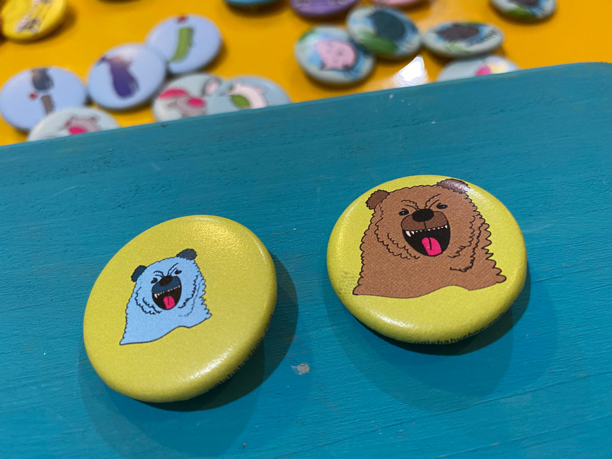 1.25&quot; Button - Bear (Three Pack)
