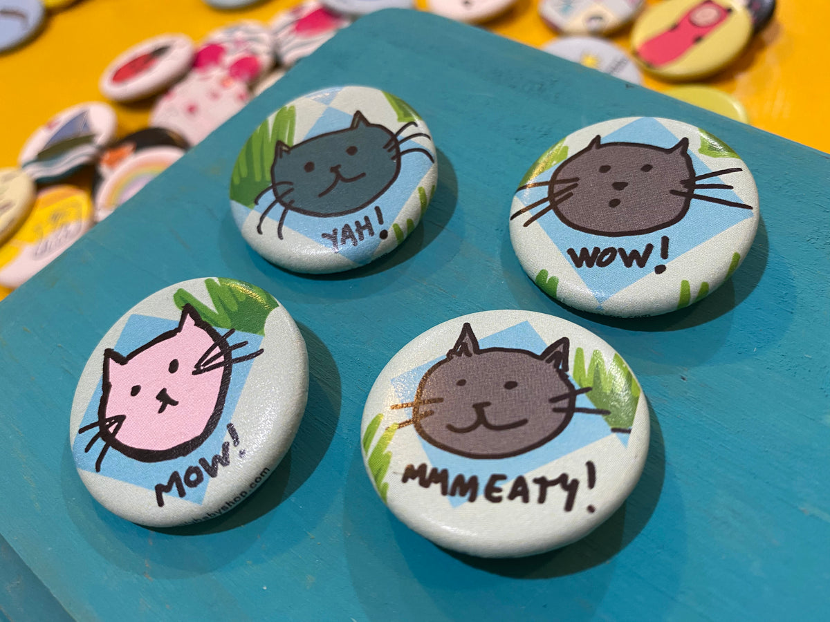 1.25&quot; Button - Bad Cats (Three Pack)