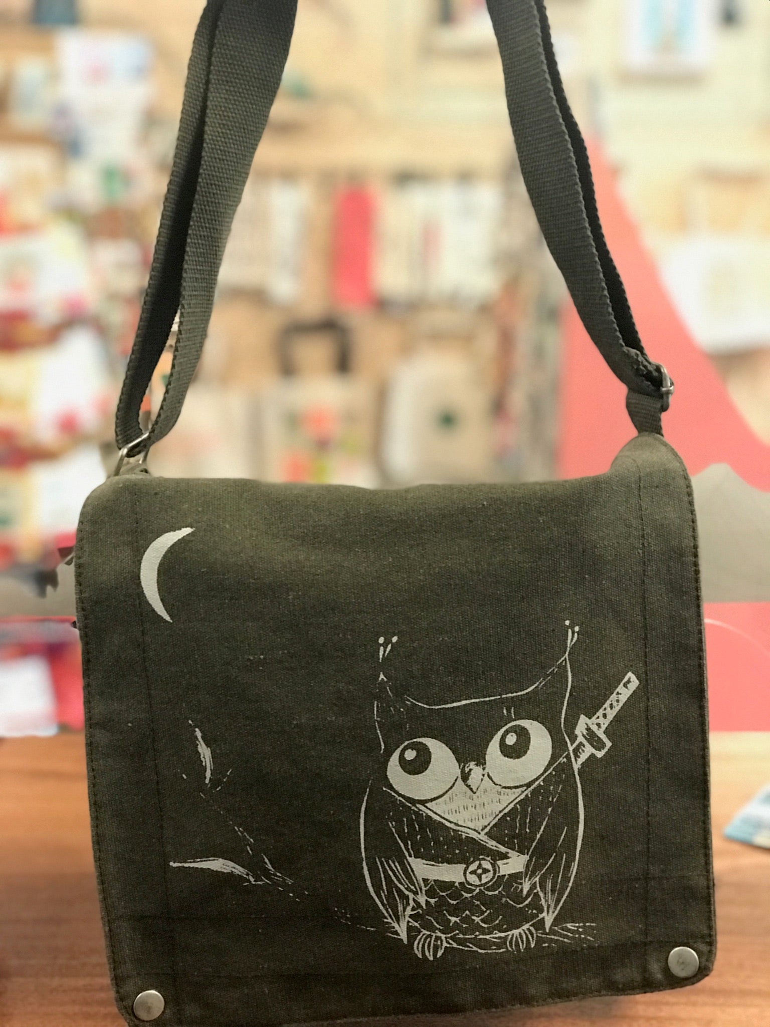 Bag - Messenger - Olive - Samurai Owl
