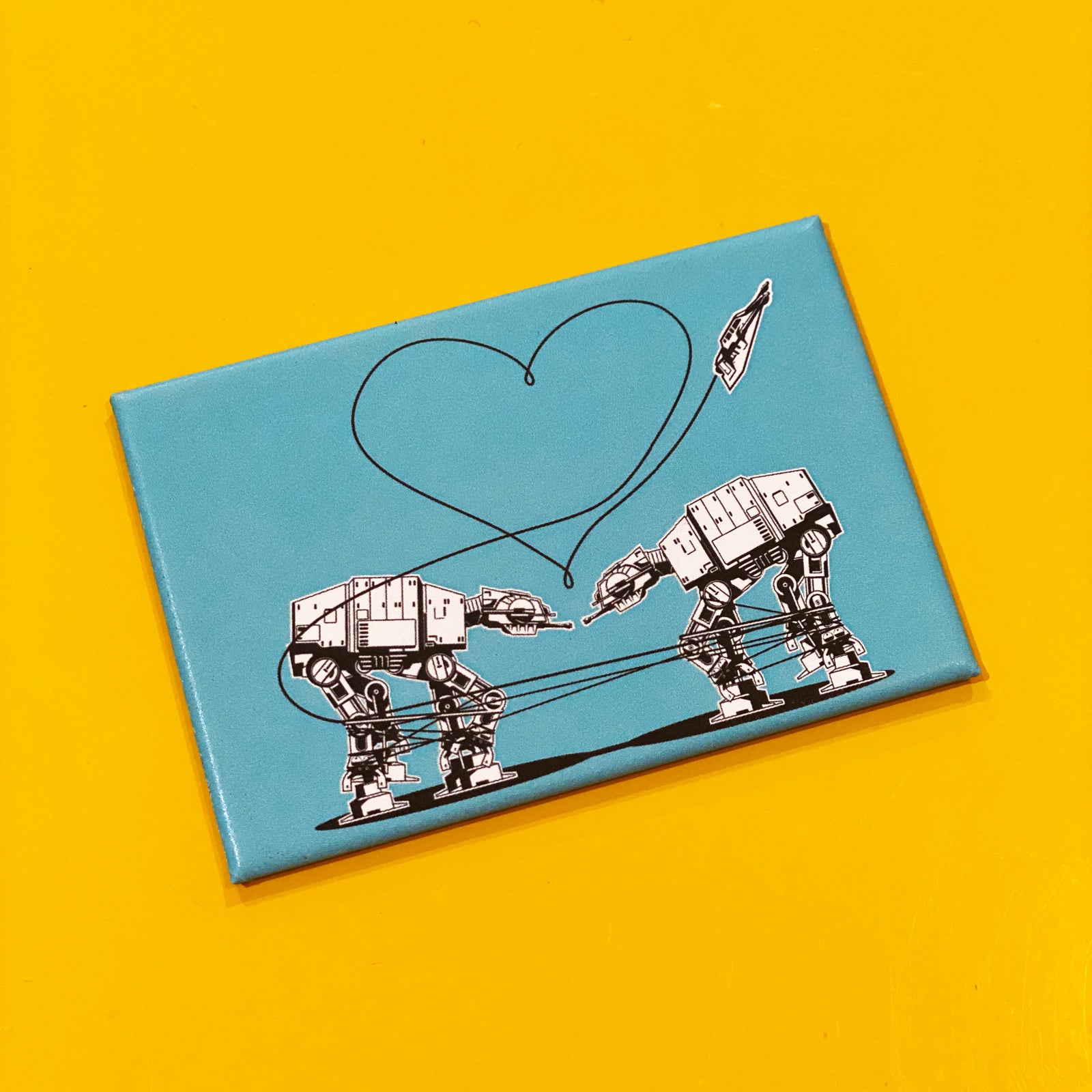Magnet: 3x2 Inch - Love AT-AT First Sight - Blue