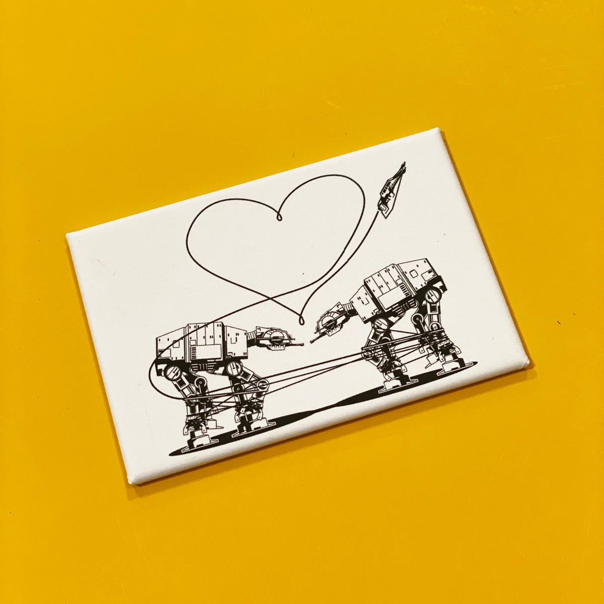 Magnet: 3x2 Inch - Love AT-AT First Sight - B&amp;W