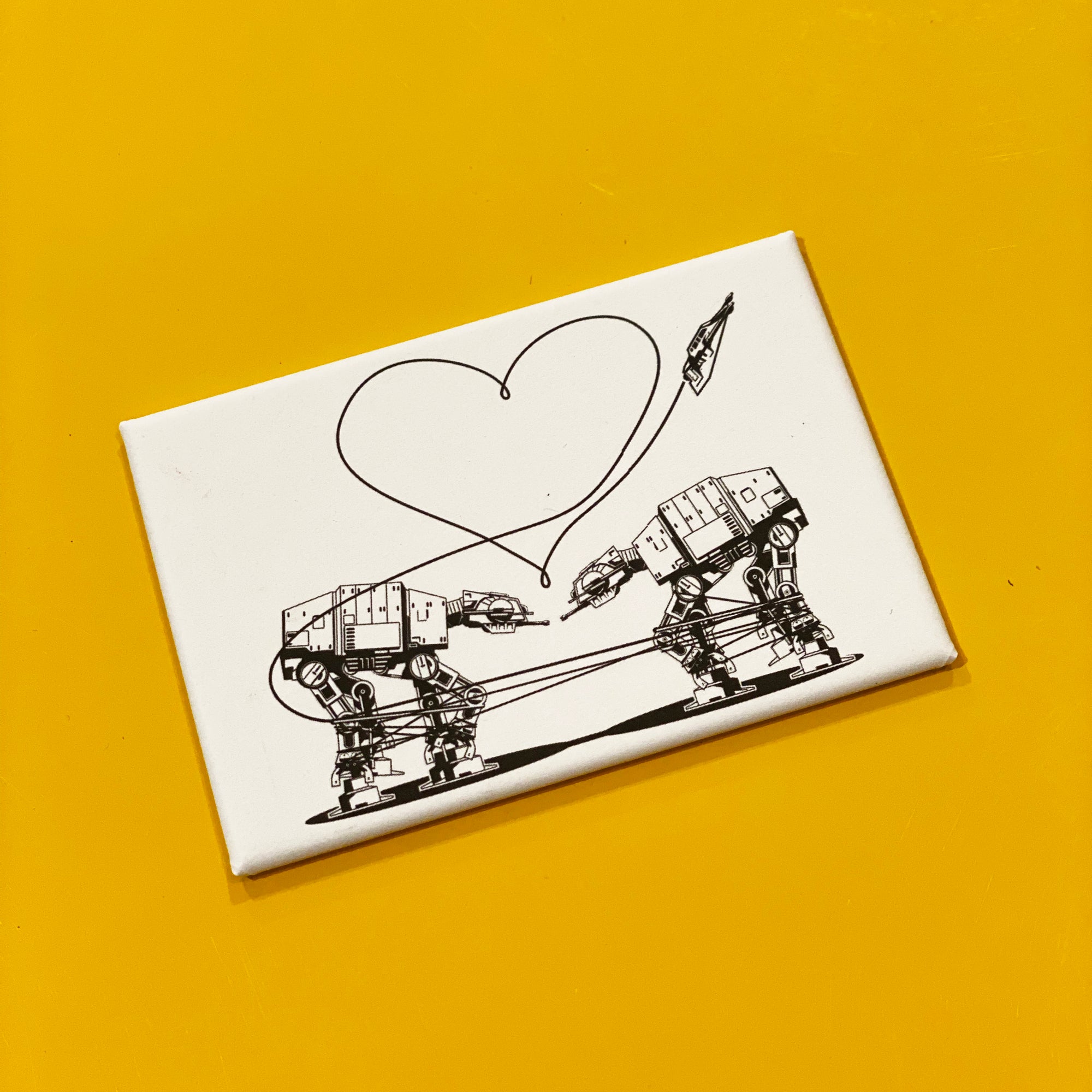 Magnet: 3x2 Inch - Love AT-AT First Sight - B&W