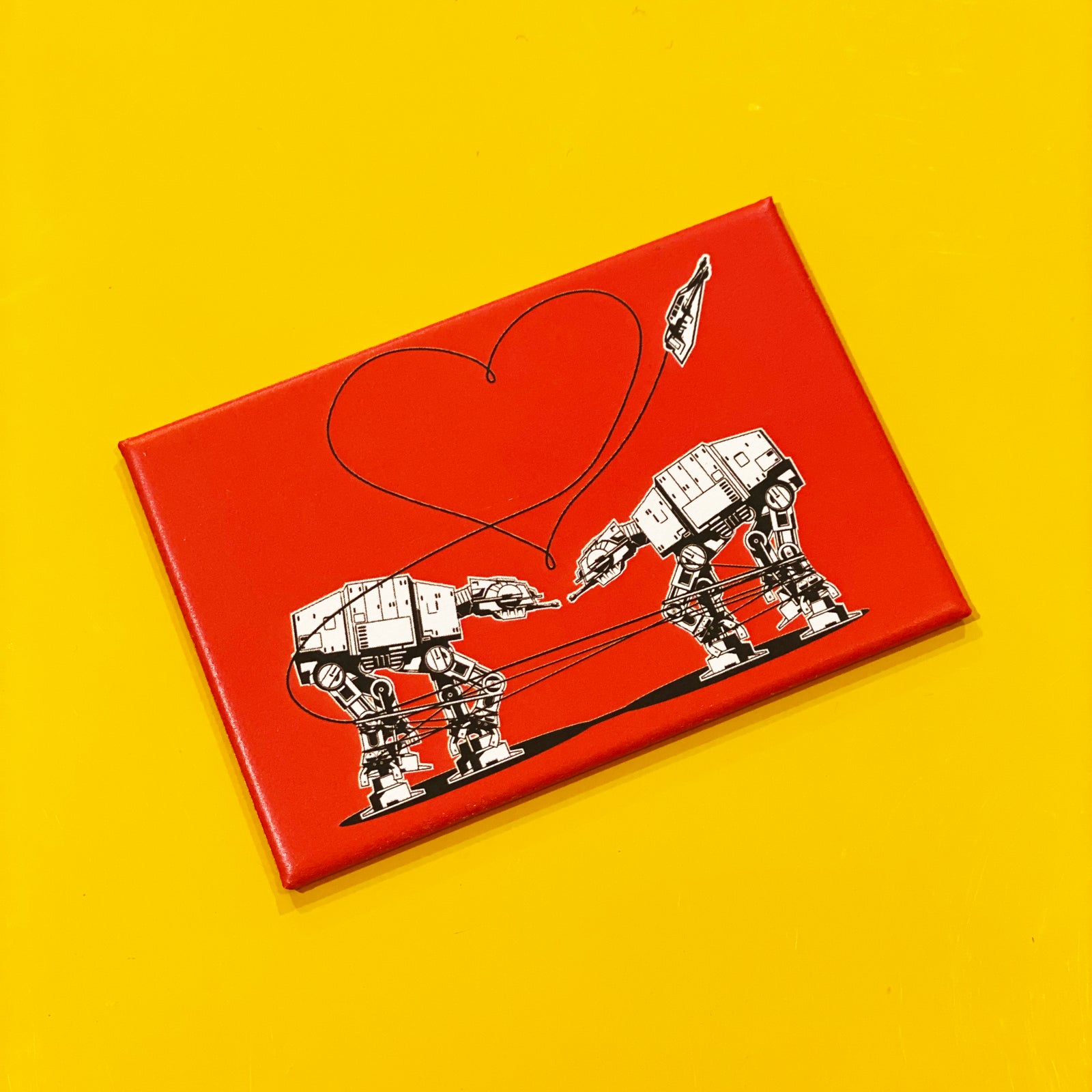 Magnet: 3x2 Inch - Love AT-AT First Sight - Red
