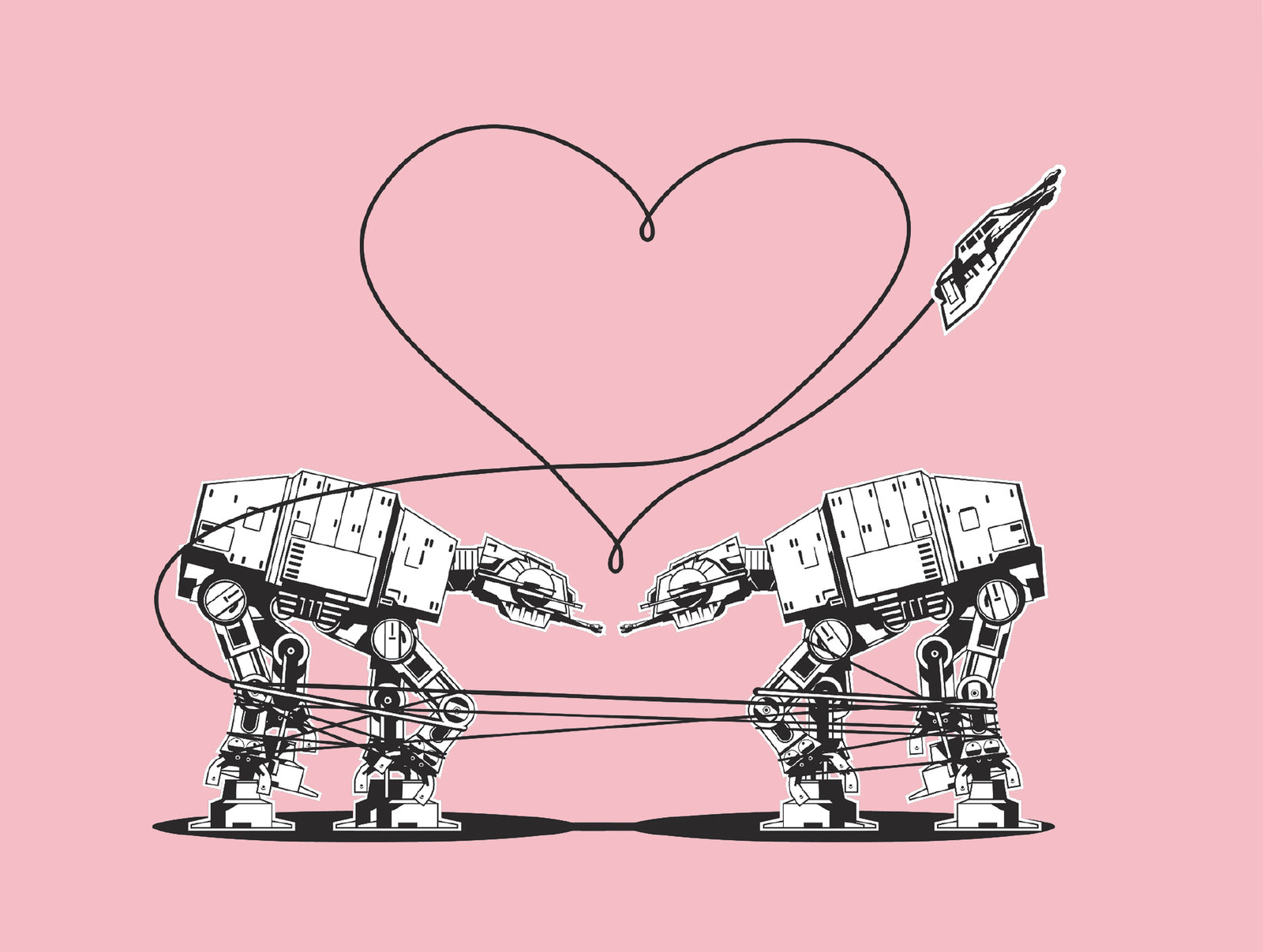 Postcard: Love AT-AT First Sight - Pink - Ten Pack