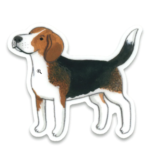 Watercolor illustration of a Beagle dog. 