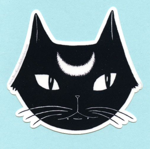 Sticker - Black Lunar Witch Cat