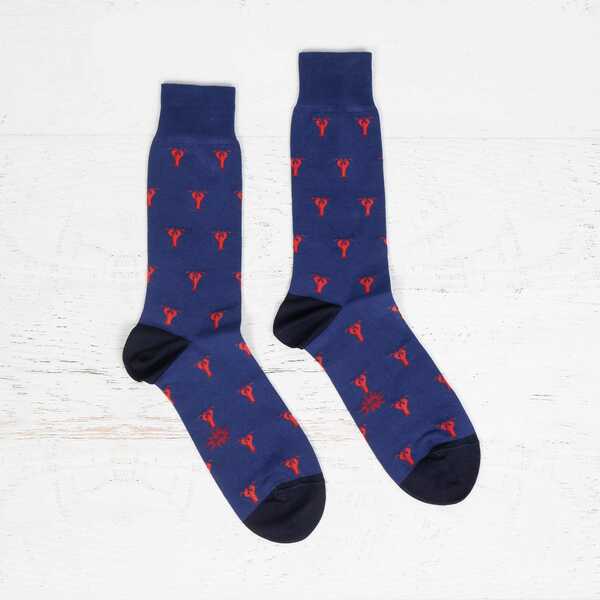 Sock - Large Luxe Crew: Lobster