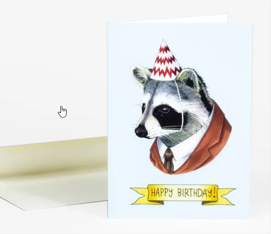 Card - Birthday Happy Birthday Raccoon