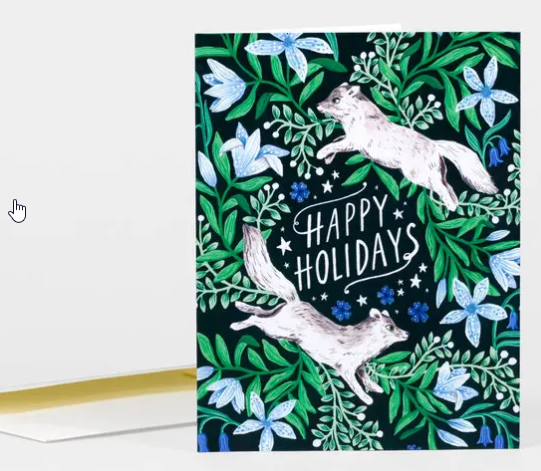 Card - Happy Holidays Foxes
