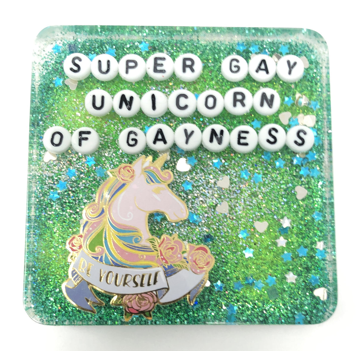 Super Gay Unicorn Of Gayness - Biggie Small Shower Art - READY TO SHIP