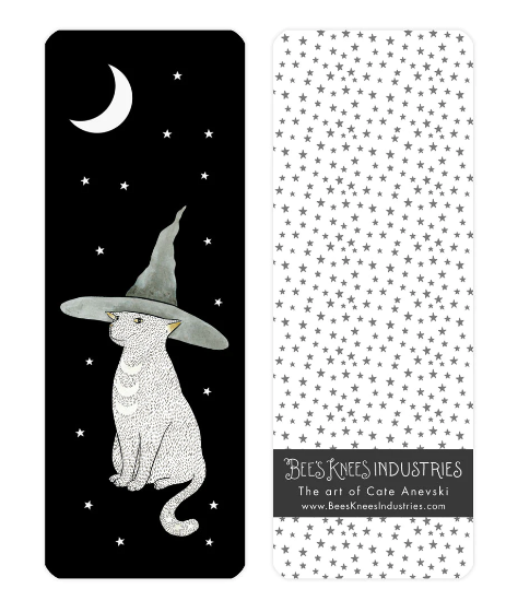 Bookmark - Lunar Witch Cat in Hat