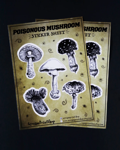 Sticker Sheet - Poisonous Mushrooms