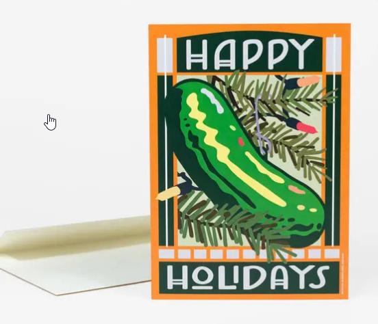 Card - Happy Holidays Pickle