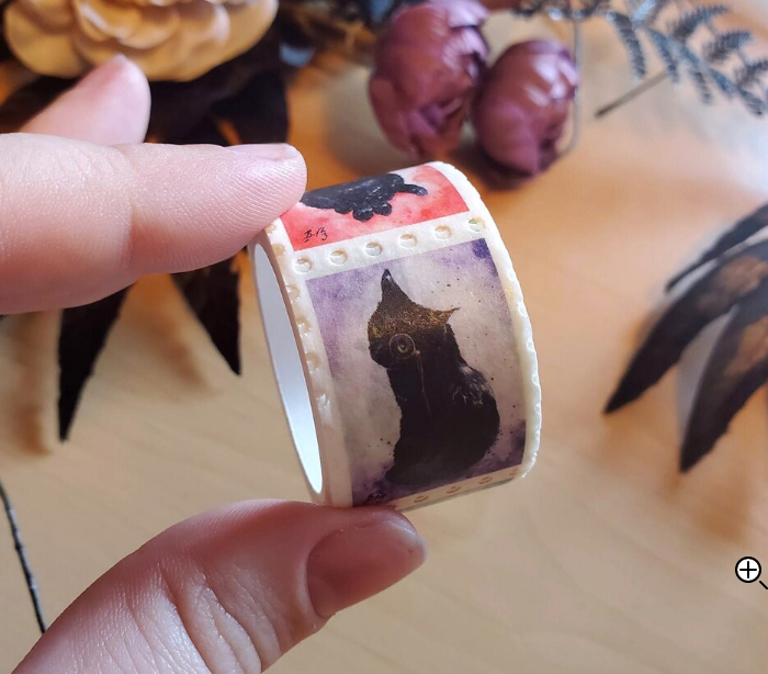 Washi Tape - Rainbow Steampunk Kittens Stamp