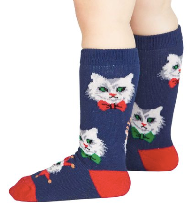 Sock - Toddler Knee:  Santa Claws