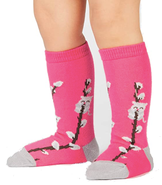 SALE Sock - Toddler Knee: Kitty Willows
