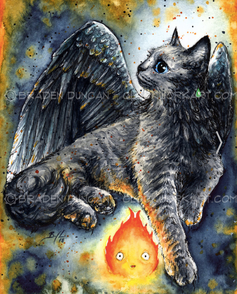 Print - Sorcerer Kitten + Flame