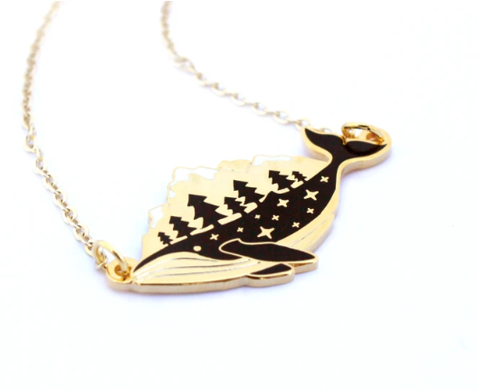 Necklace - Gold Whale-derness