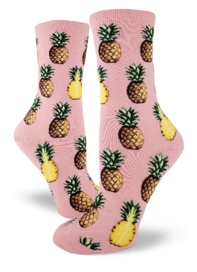 Sock - Small Crew: Pursuit of Pineapples - Petal Pink