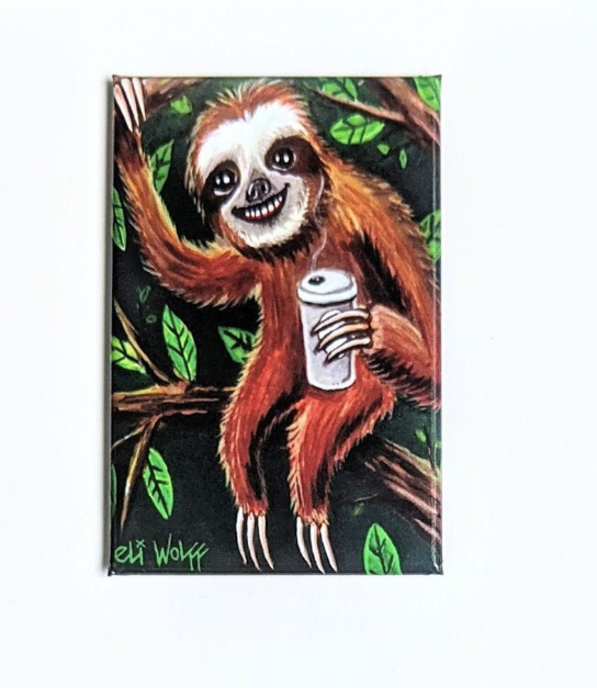 2.25 Magnet - Coffee Sloth
