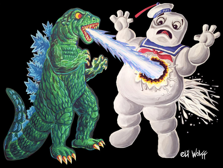 Print - Godzilla vs. Stay Puft