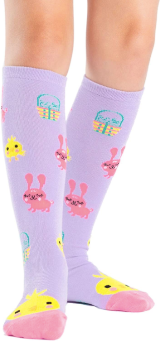 Sock - Junior Knee: Hoppy Easter