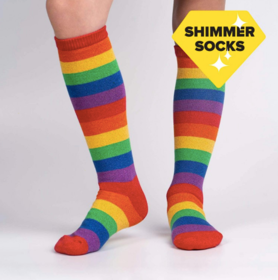 Sock - Youth Knee: March With Pride - Shimmer