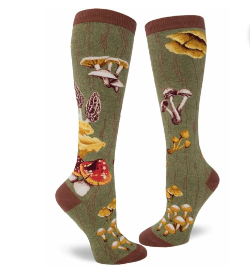 Sock - Knee-High: Mushroom - Heather Moss