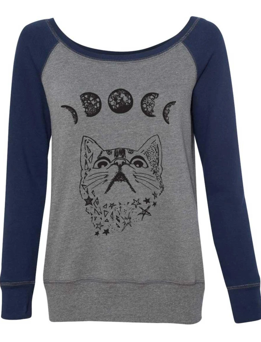 Fleece Sweatshirt: Moon Phase Cat