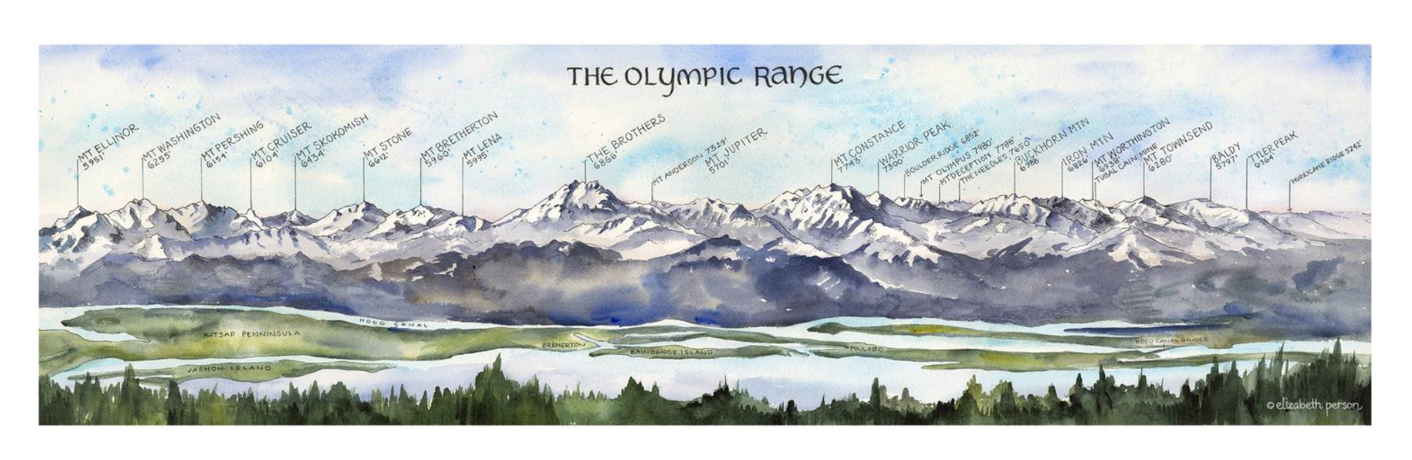 Print - 8x24 Panoramic The Olympic Range