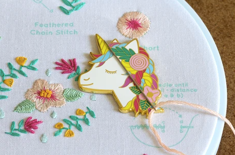 Craft Supply: Embroidery Floss Organizer - Roller Skating Unicorn - Monster