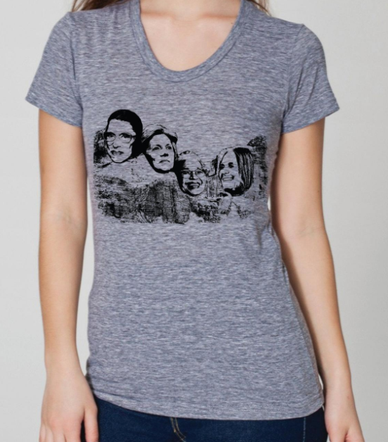 Shirt - Women on Mt. Rushmore - Gray - Feminine Scoop