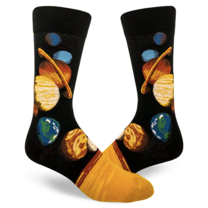 Sock - Large Crew: Solar System - Black