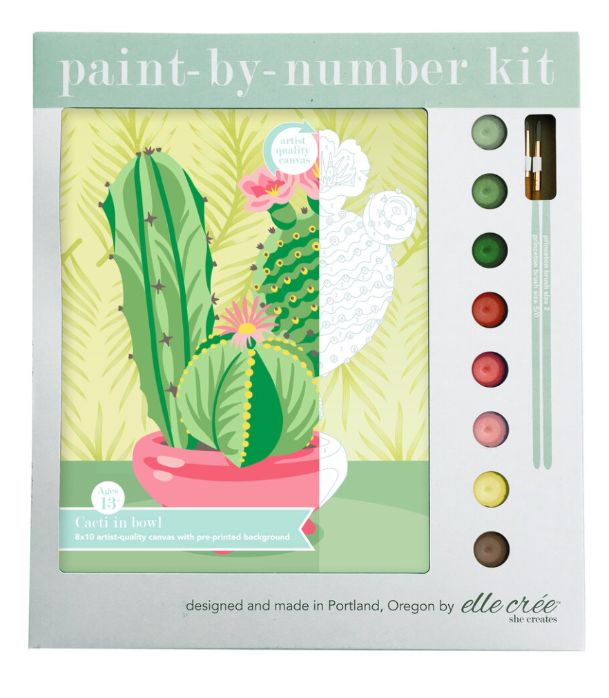 DIY - Paint By Number Kit - Cacti Bowl