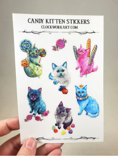 Sticker Sheet - Candy Kittens 1