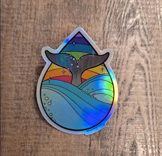 Sticker - Holographic Whale Drop