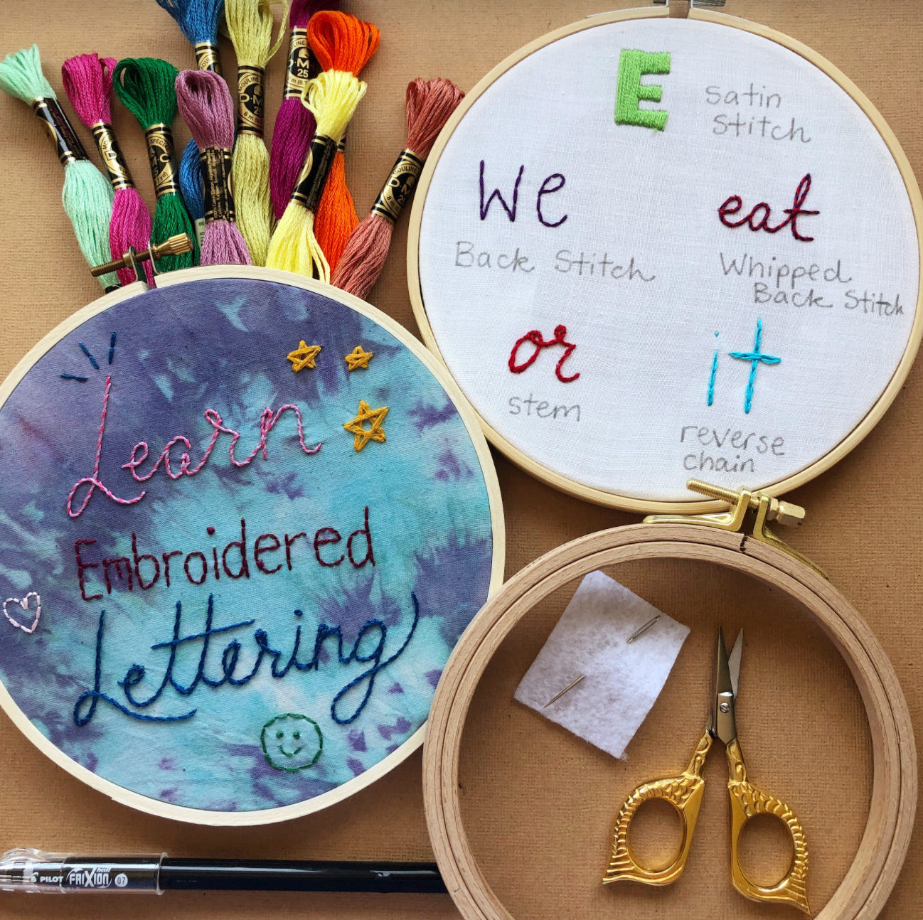EMBROIDERY CLASS: Embroidered Lettering - Word of the Year