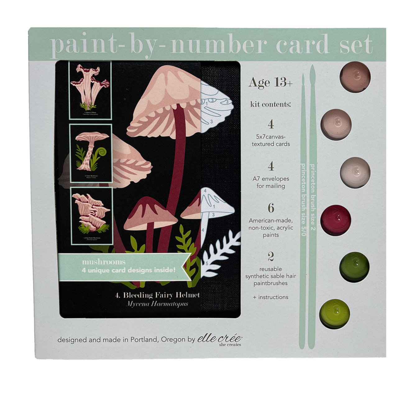 DIY - Paint By Number Card Kits - Mushroom