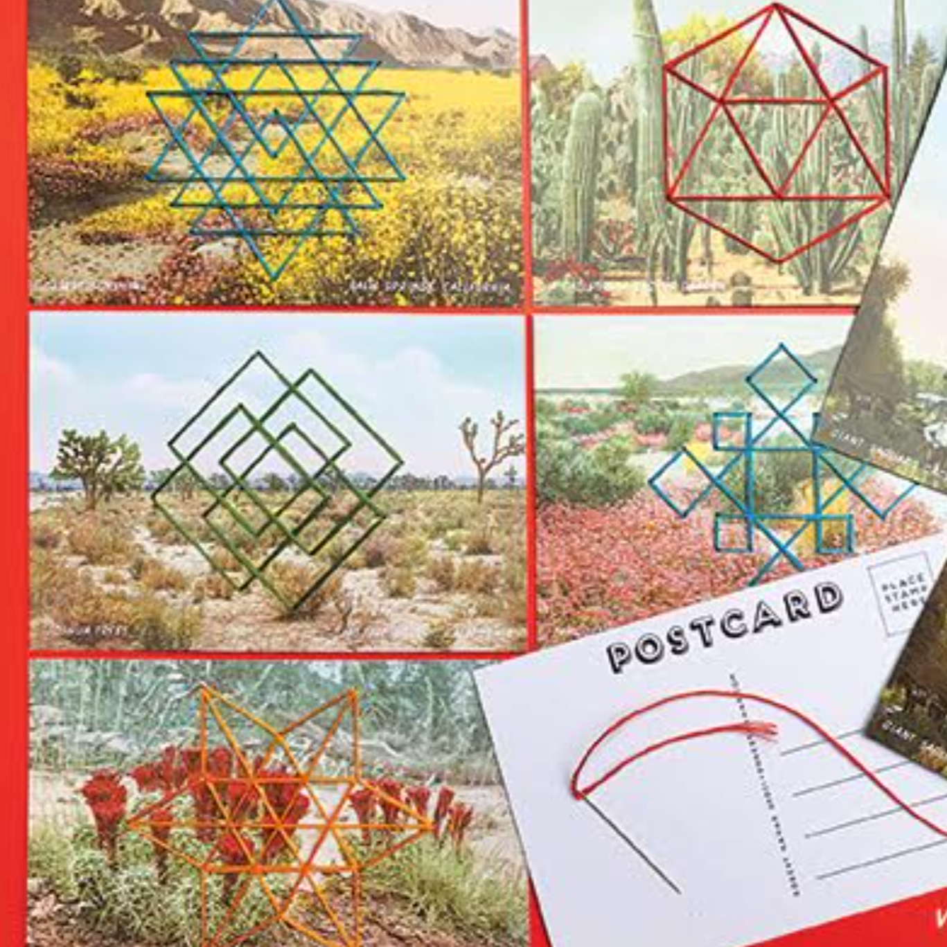Embroidered Postcard Kit - Desert Landscape