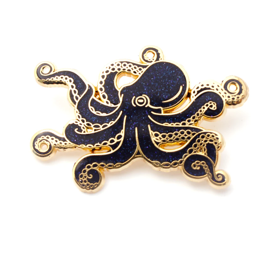 Enamel Pin - Glitter Octopus